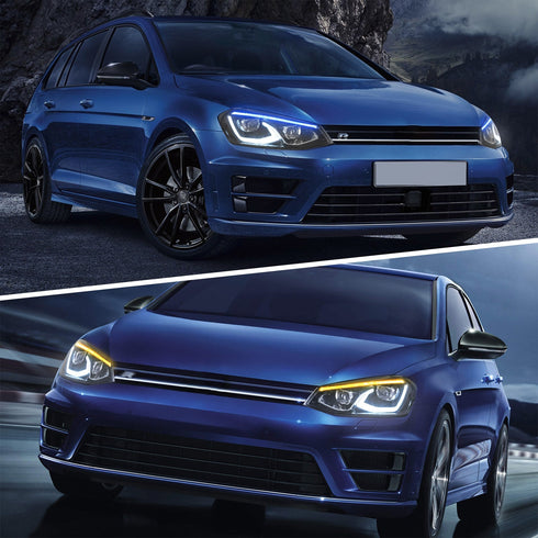 LED Front lights For 2015-2017 Golf MK7 Halogen Headlights Models (Europe is 2013-2016) DC Prestige