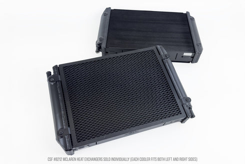CSF High-Performance Turbocharger Heat Exchanger models for the McLaren MP4-12C, 650S/675LT, 570S/570GT/600LT, 720S/765LT, 750S, and GT/GTS