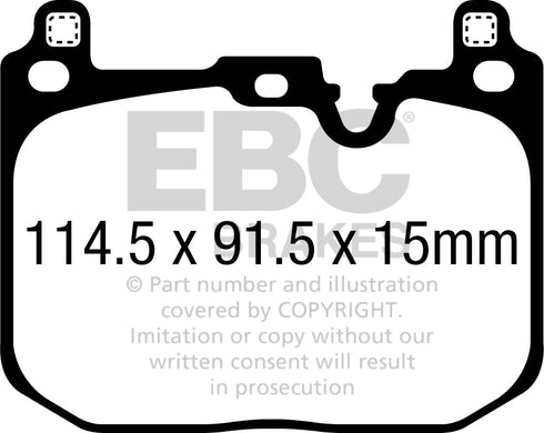EBC Yellowstuff Front Brake Pads BMW F40 M135i, F44 M235i 128ti, F39 X2 M35i & more DP42393R EBC Brakes