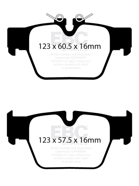 EBC Yellowstuff Rear Brake Pads BMW F40 M135i, F44 M235i, F39 X2 M35i & more DP42394R EBC Brakes