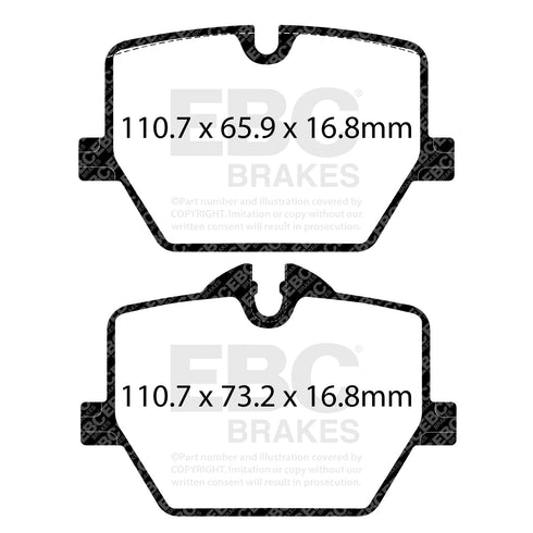 EBC Redstuff Rear Brake Pads For BMW G20 M340i, G22 M440i, G42 M240i, Toyota GR Supra & more (3000 Series Sport Set DP32415C) EBC Brakes