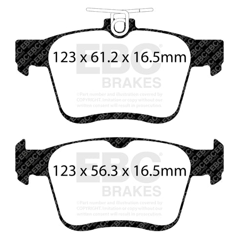 EBC Volkswagen Golf GTI Greenstuff Rear Brake Pads DP22153 (Mk7) EBC Brakes