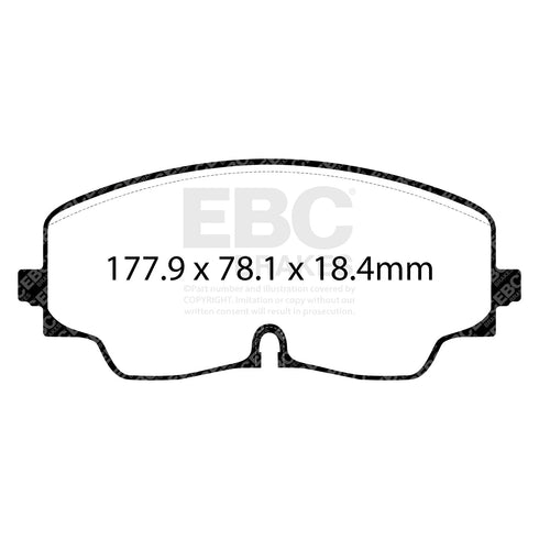 EBC Volkswagen Golf R Yellowstuff 4000 Series Front Brake Pads DP42448R (Mk8) EBC Brakes