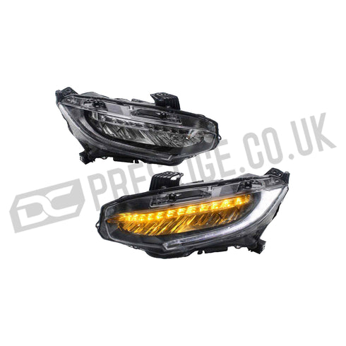 LED Headlights For 2016-2021 Honda Civic Sedan Hatchback Coupe DC Prestige