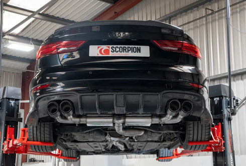 Scorpion Exhausts Resonated cat/gpf-back system & electronic valves Valved S3 Saloon 8V 2013 - SAU096CF Scorpion Exhausts