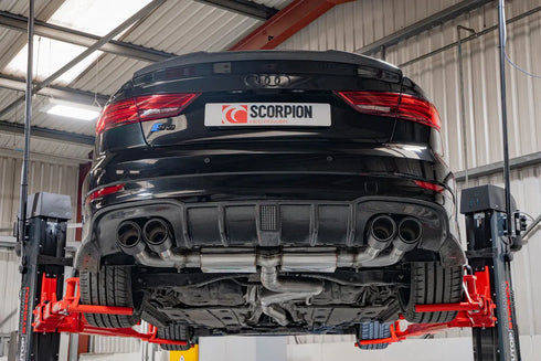 Scorpion Exhausts Non-resonated cat/gpf-back system with valves Valved S3 Saloon 8V 2013 - SAUS096CF Scorpion Exhausts
