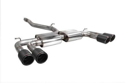 Scorpion Exhausts Non-resonated cat/gpf-back system without valves Non-valved S3 Saloon 8V 2013 - SAUS097CF Scorpion Exhausts