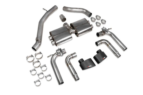 Scorpion Exhausts Non-resonated cat/gpf-back system with valves Valved S3 Saloon 8V 2013 - SAUS098CF Scorpion Exhausts