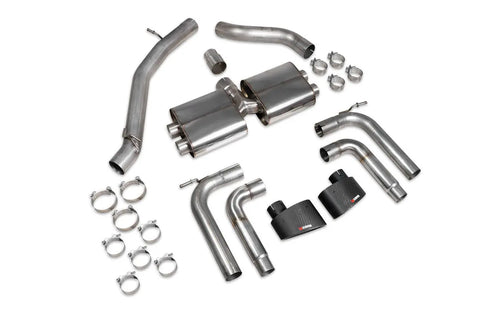 Scorpion Exhausts Non-resonated cat/gpf-back system without valves Non-valved S3 Saloon 8V Facelift GPF Model 2019 - SAUS099CF Scorpion Exhausts