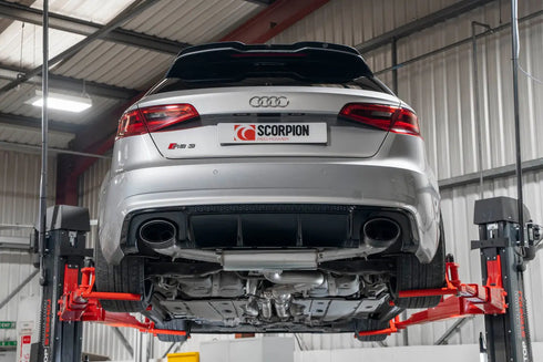 Scorpion Exhausts Non-res cat-back system with valves Valved RS3 8V Pre-Facelift 2015 - SAUS106CF Scorpion Exhausts