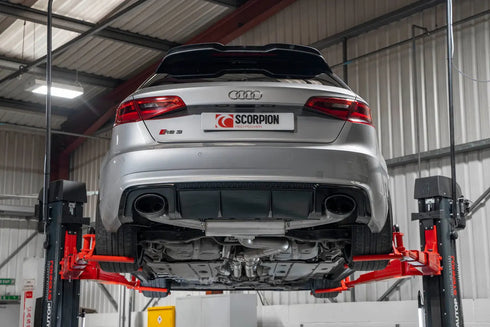 Scorpion Exhausts Non-res cat-back system without valves Non-valved RS3 8V Pre-Facelift 2015 - SAUS107CF Scorpion Exhausts