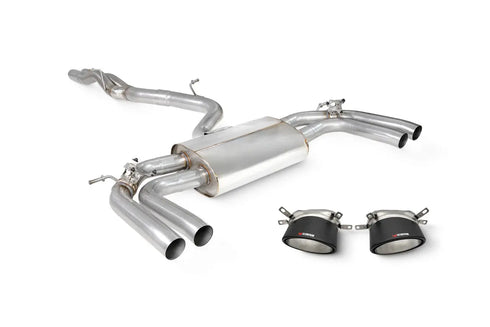 Scorpion Exhausts Non-Resonated Cat/GPF-back system with elec valves Valved - RS3 8Y Saloon - 2021 - SAUS115CF Scorpion Exhausts