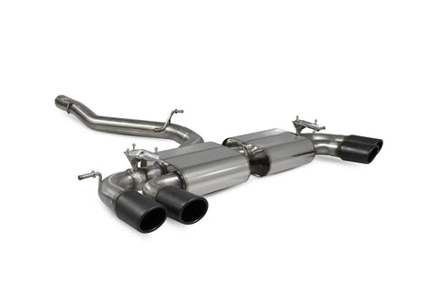 Scorpion Exhausts Non-res cat-back system with electronic valves Valved Black Ceramic Tailpipes - Golf R MK7.5 Facelift GPF & Non GPF Models 2017 - 2019 - SVWS054C Scorpion Exhausts
