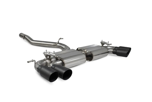 Scorpion Exhausts Non-res cat-back system with electronic valves Valved Black Ceramic Tailpipes - Golf R MK7.5 Facelift GPF & Non GPF Models 2017 - 2019 - SVWS054DC Scorpion Exhausts