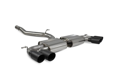 Scorpion Exhausts Non-res cat-back system Non-valved Black Ceramic Tailpipes - Golf R MK7.5 Facelift GPF & Non GPF Models 2017 - 2019 - SVWS055DC Scorpion Exhausts