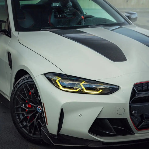 white BMW m3 m4 csl yellow daytime running light led module set g80 g81 g82 g83