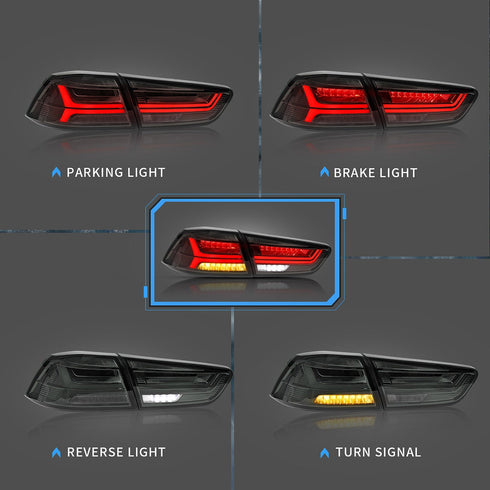 LED Taillights For 2008-2017 Mitsubishi Lancer Rear Lights Assembly DC Prestige