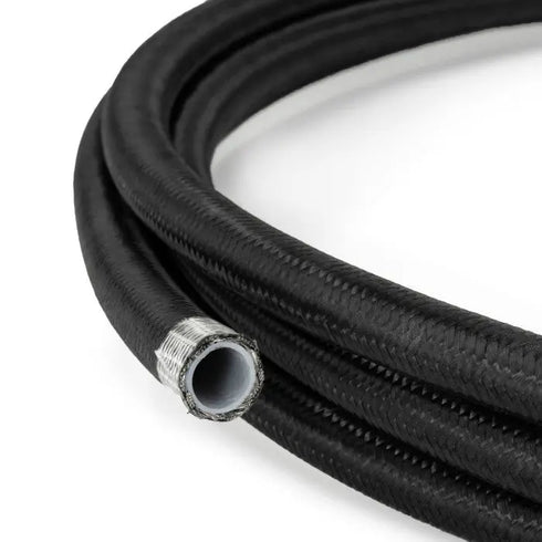 AN8 PTFE Black Nylon Braided Fuel Oil Hose Line HEL
