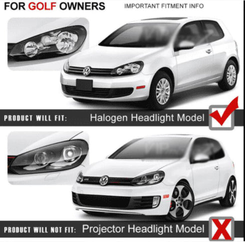 LED Headlights For Golf Mk6 2009-2014 Halogen Models (Europe is 2008-2012) DC Prestige