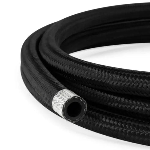 AN6 Rubber Black Nylon Braided Fuel Oil Coolant Hose Line HEL
