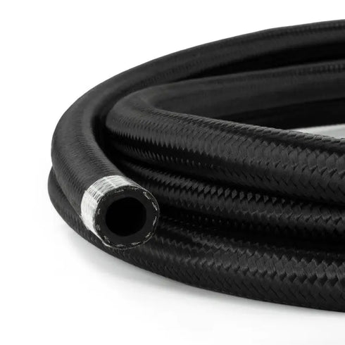 AN8 Rubber Black Nylon Braided Fuel Oil Coolant Hose Line HEL