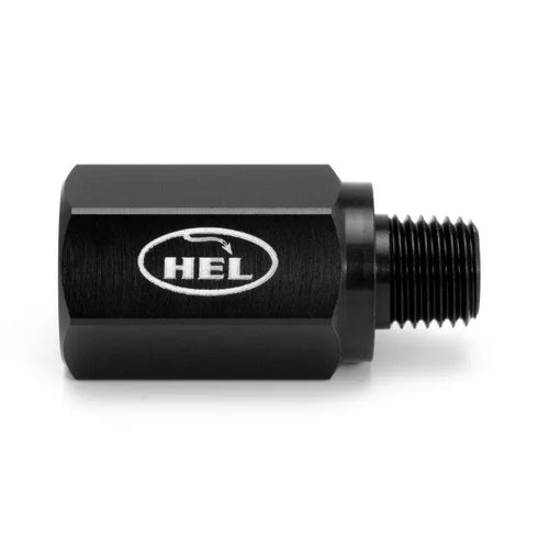 HEL Aluminium 1/4" NPT Male to 1/4" NPT Female Straight Oil Pressure Adapter with 1/8" NPT Sensor Port (Short Version) HEL