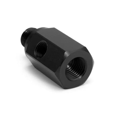 HEL Aluminium 1/4" NPT Male to 1/4" NPT Female Straight Oil Pressure Adapter with 1/8" NPT Sensor Port (Short Version) HEL