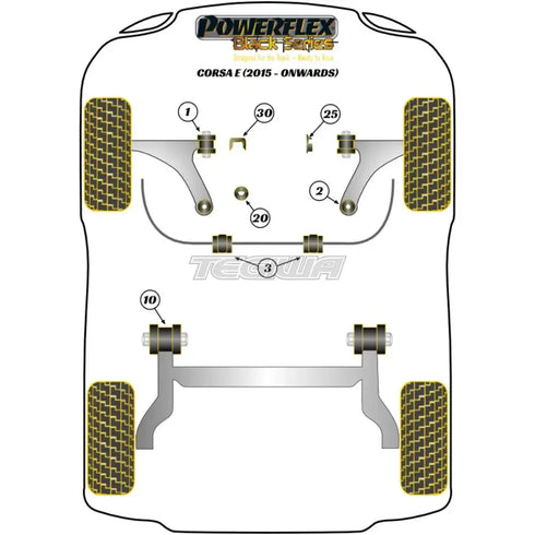Powerflex Black Series Front Anti Roll Bar Bush 20mm Vauxhall Opel Corsa E Inc VXR OPC 14-19 Powerflex