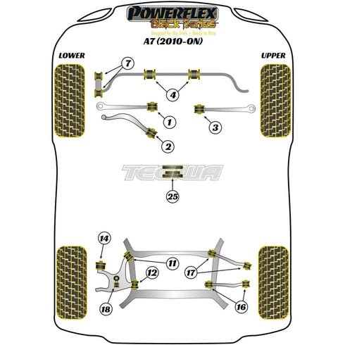 Powerflex Black Series Front Anti Roll Bar Link Bush 10mm Audi A7 S7 RS7 4G8 10-18 Powerflex