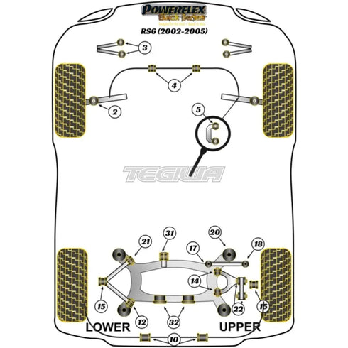 Powerflex Black Series Front Anti Roll Bar Link Bush Audi A6 S6 RS6 C5 97-05 Powerflex