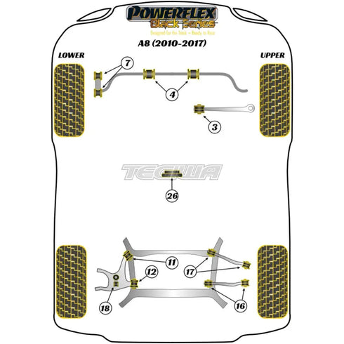 Powerflex Black Series Front Anti Roll Bar Link Bush Audi A8 S8 D4 Quattro 10-17 Powerflex