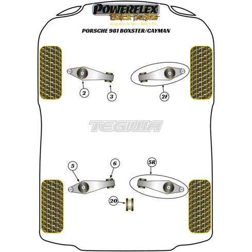 Powerflex Black Series Front Engine Mount Bush Porsche 981 Boxster Cayman 12-16 Powerflex