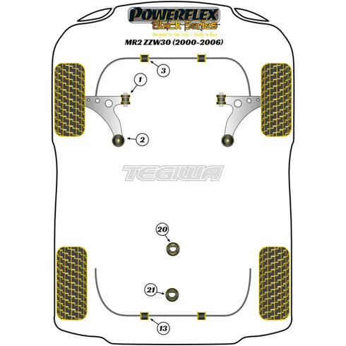 Powerflex Black Series Front Engine Mount Insert Toyota MR2 Gen3 ZZW30 00-06 Powerflex