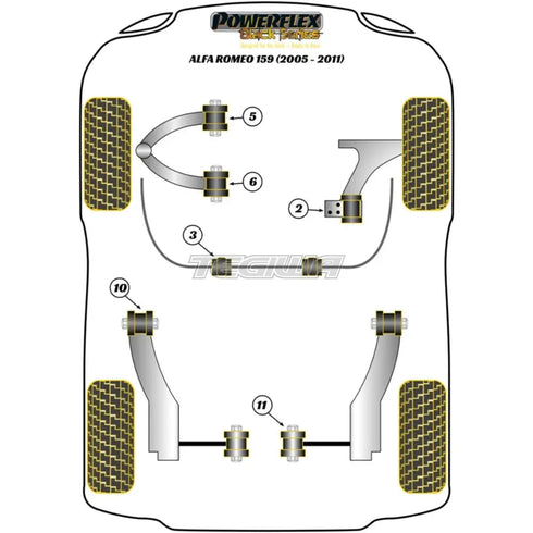 Powerflex Black Series Front Upper Arm Front Bush Adjustable Alfa Romeo 159 05-11 Powerflex