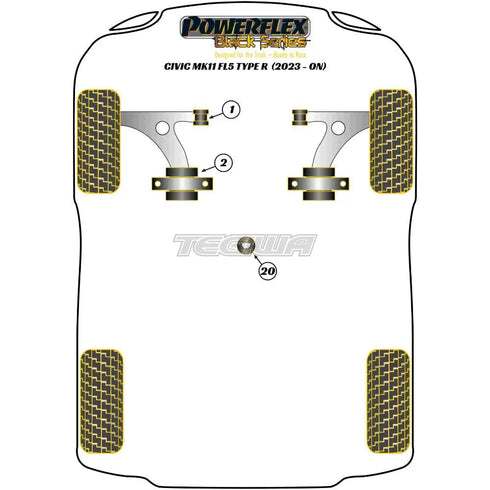 Powerflex Black Series Front Wishbone Front Bush Honda Civic FL5 Type-R 22+ Powerflex