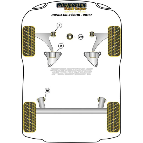 Powerflex Black Series Lower Engine Mount Bush Insert Honda CR-Z 10-16 Powerflex