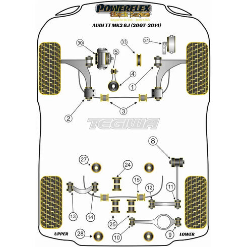 Powerflex Black Series Lower Engine Mount Insert Large Motorsport Audi TT TTRS MK2 8J 07-14 Powerflex