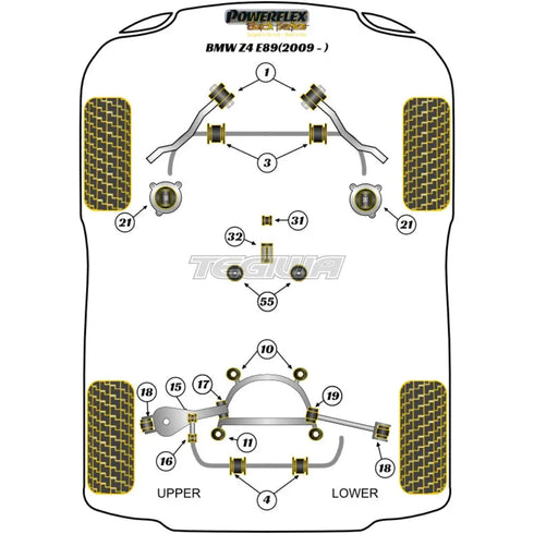Powerflex Black Series Rear ARB End Link To Bar Bush BMW Z4 E89 09-16 Powerflex