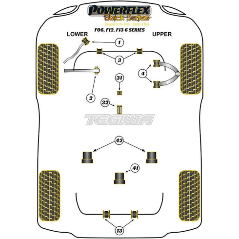 Powerflex Black Series Rear Diff Front Mounting Bush BMW 6 Series F06 F12 F13 Sedan Convertible Coupe 11-18 Powerflex