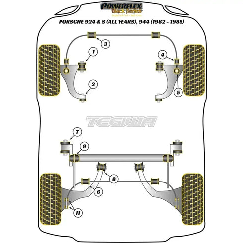 Powerflex Black Series Rear Drop Link Bush Porsche 924 Inc S 944 82-85 Powerflex