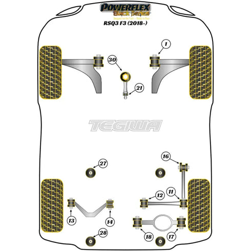 Powerflex Black Series Rear Lower Arm Outer Bush Audi Q3 RSQ3 F3 18+ Powerflex