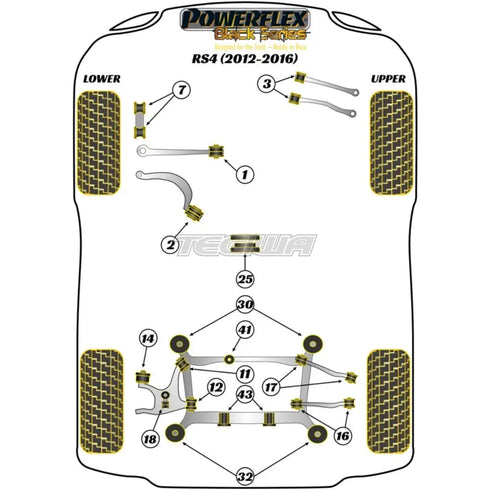 Powerflex Black Series Rear Subframe Front Bush Insert Audi A4 S4 RS4 B8 08-16 Powerflex