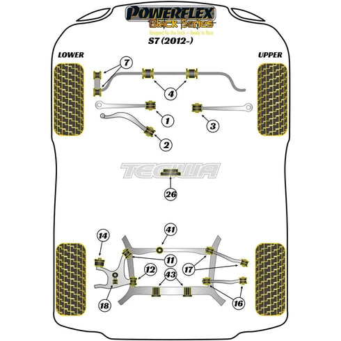 Powerflex Black Series Rear Wheel Bearing Housing Bush Audi A7 S7 RS7 4G8 12-18 Powerflex