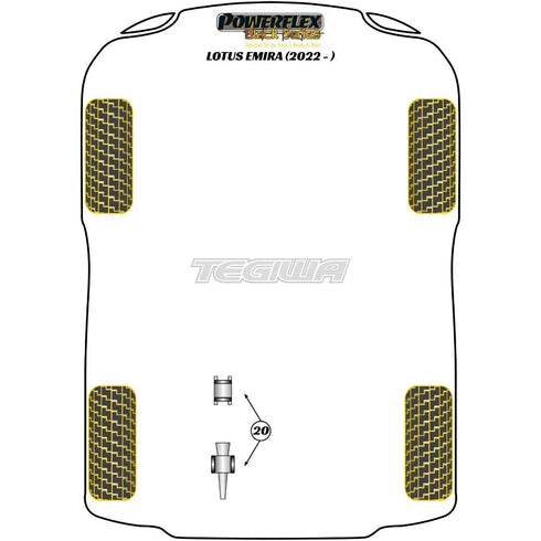 Powerflex Black Series Transmission Mount Bush Insert Kit Lotus Emira 22+ Powerflex