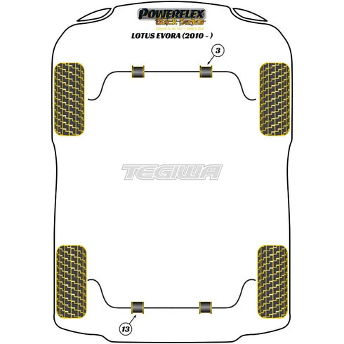 Powerflex Black Series Transmission Mount Bush Insert Kit Lotus Evora 10-21 Powerflex