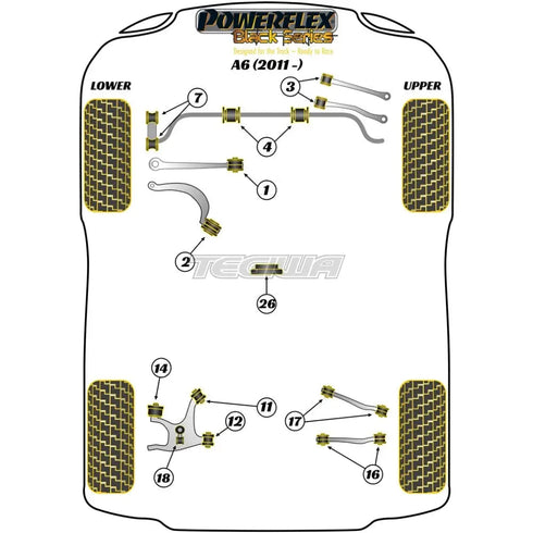 Powerflex Black Series Transmission Mount Insert Audi A6 S6 RS6 C7 11-18 Powerflex