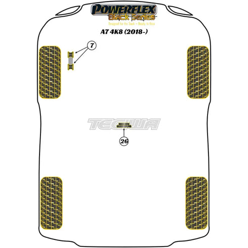 Powerflex Black Series Transmission Mount Insert Track Audi A7 S7 RS7 4K8 18+ Powerflex