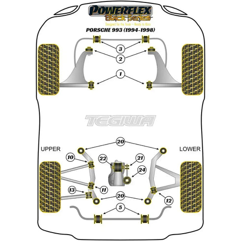 Powerflex Black Series Transmission Mount Large Bush Insert Porsche 911 993 94-98 - PFR57-123BLK Powerflex