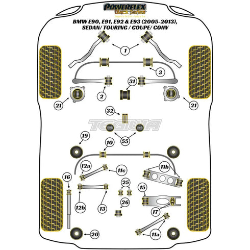 Powerflex Black Series Transmission Mounting Bush Motorsport BMW 3 Series E90 E91 E92 E93 E9X Sedan Touring Coupe Conv 05-13 Powerflex