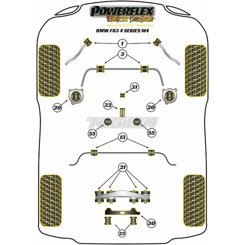 Powerflex Black Series Transmission Mounting Bush Motorsport BMW 4 Series F32 F33 F36 F82 F83 M4 14 13+ Powerflex